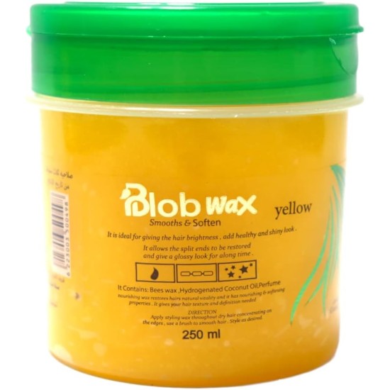 Blob hair wax with beeswax & coconut, 170 ml, Yellow