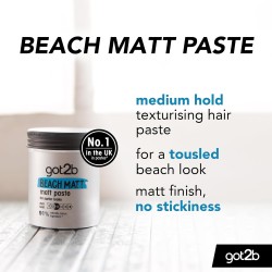 Got2b Beach Matt, Medium Hold, No Stickiness, Matt Texture Hair Paste, 100ml