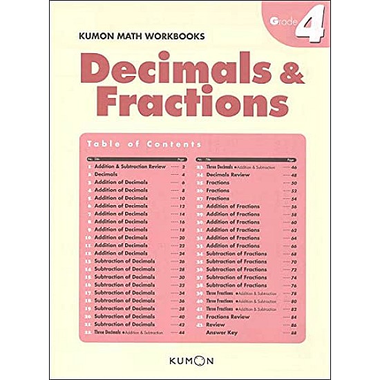 Grade 4 decimals and fractions