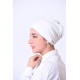Aseel Scarf Seamless Bandana 2 Layers Full Hair Cover for Women (Closed) (White) Aseel Scarf Seamless Bandana 2 Layers Full Hair Cover for Women (Closed) (White)