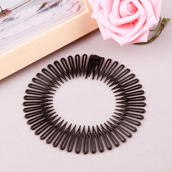 Comb Full Circle Headband | Full Circular Stretch Comb Headbands,Simple Elastic Non Slip Head Band Head Wear Hoop Clips for Women