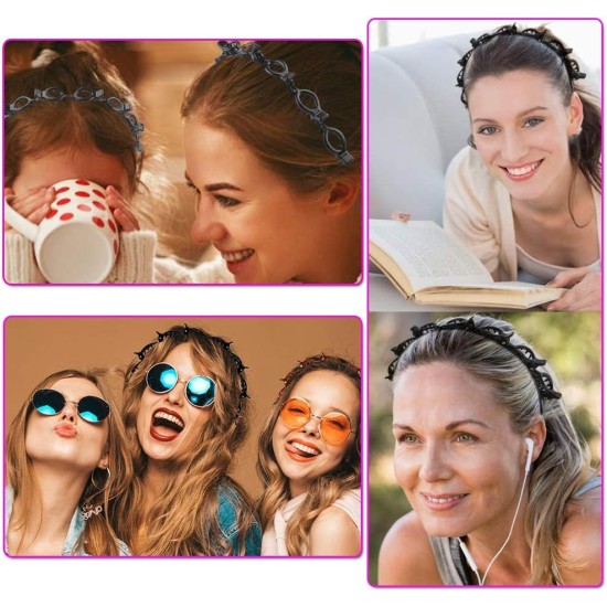 Double bangs hairstyle hairpin, 2pcs hairpin headbands, twist and clip headband/korean braided headband/hairpin hair band/diy hairband non-slip/double layer twist plait headband for women girls