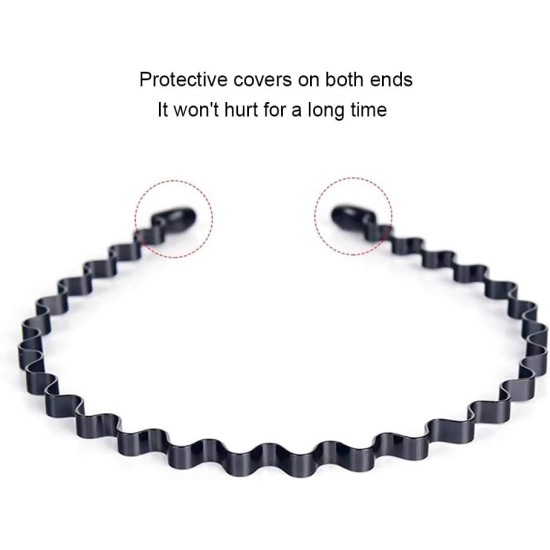 Metal Hair Hoop Band Unisex Wavy Headband Multi-Use Headbands Black Spring Wavy Hair Bands Bandeau Fashion Headband comb Headwear Accessories for Men Women's