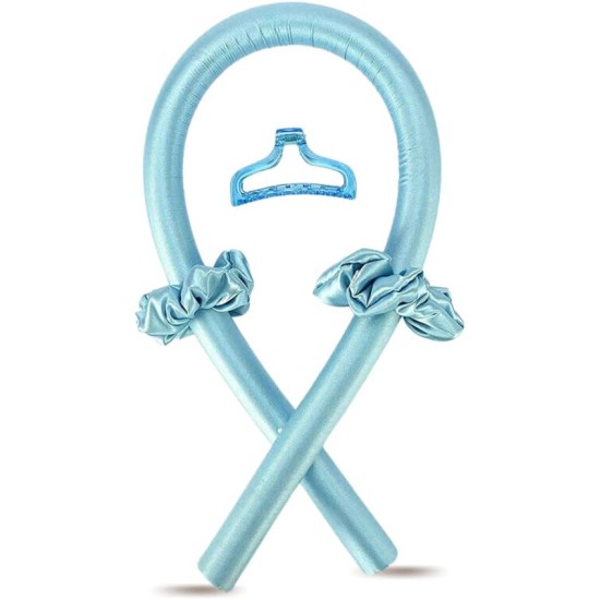 Women Heatless Curling Headband with Hair Clips and Scrunchie, for Long Hair (Baby Blue) Women Heatless Curling Headband with Hair Clips and Scrunchie, for Long Hair (Baby Blue)
