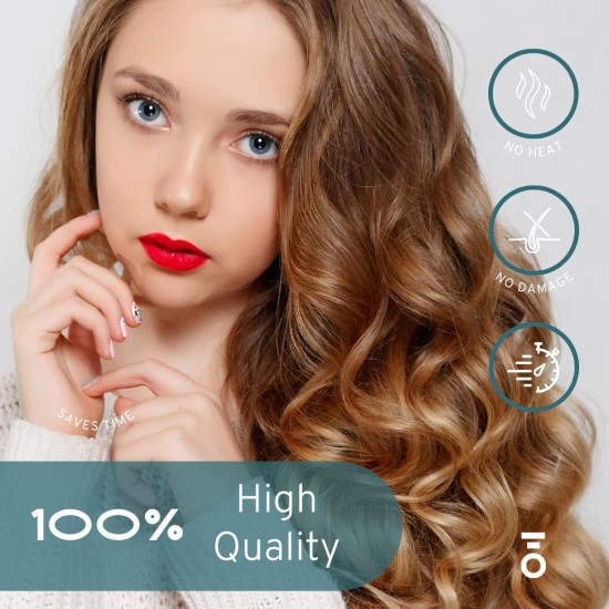 Women Heatless Curling Headband with Hair Clips and Scrunchie, for Long Hair (Baby Blue) Women Heatless Curling Headband with Hair Clips and Scrunchie, for Long Hair (Baby Blue)