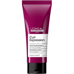 L'Oréal Professionnel Leave-In-Moisturiser, With Heat Protection, For Curly & Coily Hair, With Glycerin, Urea H and Hibiscus Seed Extract, Serie Expert Curl Expression, 200 ml