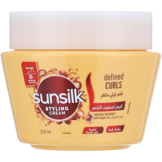Sunsilk Hair Cream With Argan Oil For Curl Moisture 210ML Sunsilk Hair Cream With Argan Oil For Curl Moisture 210ML