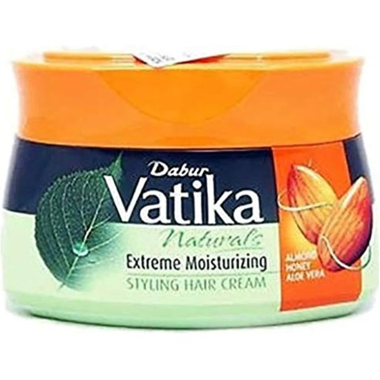 Vatika Naturals Extreme Moisturizing Styling Hair Cream 190 ml + 10% OFF | Spanish Almond | For Dry, Frizzy & Coarse Hair | Nourishing Vatika Oils Vatika Naturals Extreme Moisturizing Styling Hair Cream 190 ml + 10% OFF | Spanish Almond | For Dry, Frizzy & Coarse Hair | Nourishing Vatika Oils