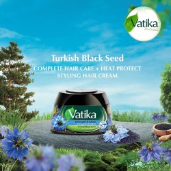 Vatika Naturals turkish black seed 190ml + 10% OFF | Strength & shine for weak & dull hair styling hair cream