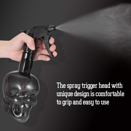 Hairdressing Spray Bottle, 500ml Devil shape Salon Water Mist Sprayer Refillable Skull Hair Salon Water Mist Sprayer Hair Spray Bottle for Taming Hair, Hairstyling, Plants, Pets, Cleaning (Black) Hairdressing Spray Bottle, 500ml Devil shape Salon Water Mist Sprayer Refillable Skull Hair Salon Water Mist Sprayer Hair Spray Bottle for Taming Hair, Hairstyling, Plants, Pets, Cleaning (Black)