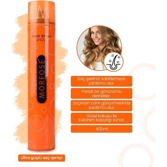 MORFOSE Hair Spray Ultra Stong 400ML MORFOSE Hair Spray Ultra Stong 400ML