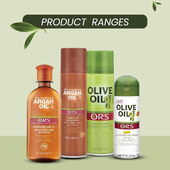 ORS Olive Oil Nourishing Hair Sheen Spray 250ml | Provides Natural, Healthy Sheen to Dry & Thirsty Hair | For Smooth, Shiny & Frizz Free Hair ORS Olive Oil Nourishing Hair Sheen Spray 250ml | Provides Natural, Healthy Sheen to Dry & Thirsty Hair | For Smooth, Shiny & Frizz Free Hair