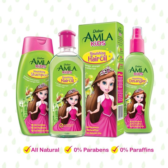 Dabur Amla Kids Hair Oil | With Natural Oils - Amla, Almond, & Olive | For Long, Strong & Soft Hair - 90 ml Dabur Amla Kids Hair Oil | With Natural Oils - Amla, Almond, & Olive | For Long, Strong & Soft Hair - 90 ml
