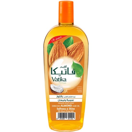Vatika Naturals Almond Enriched Hair Oil 45 ml | Coconut & Sesame | Softens & Shines Dry & Frizzy Hair Vatika Naturals Almond Enriched Hair Oil 45 ml | Coconut & Sesame | Softens & Shines Dry & Frizzy Hair