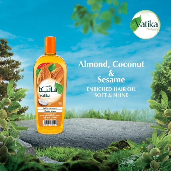 Vatika Naturals Almond Enriched Hair Oil 45 ml | Coconut & Sesame | Softens & Shines Dry & Frizzy Hair Vatika Naturals Almond Enriched Hair Oil 45 ml | Coconut & Sesame | Softens & Shines Dry & Frizzy Hair