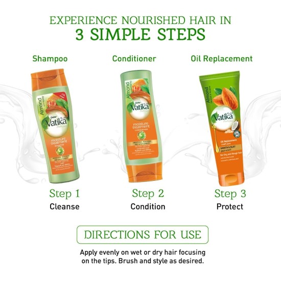 Vatika Naturals Smooth & Silky Oil Replacement 200 ml | Almond, Coconut & Sesame | For Dry & Rough Hair | Non-Sticky & Non-Greasy Vatika Naturals Smooth & Silky Oil Replacement 200 ml | Almond, Coconut & Sesame | For Dry & Rough Hair | Non-Sticky & Non-Greasy