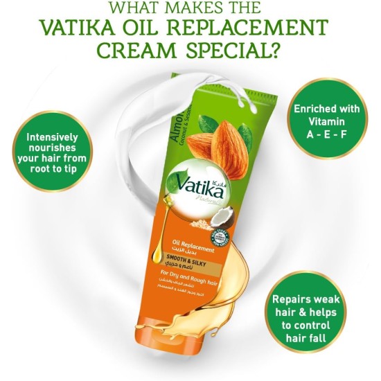 Vatika Naturals Smooth & Silky Oil Replacement 200 ml | Almond, Coconut & Sesame | For Dry & Rough Hair | Non-Sticky & Non-Greasy Vatika Naturals Smooth & Silky Oil Replacement 200 ml | Almond, Coconut & Sesame | For Dry & Rough Hair | Non-Sticky & Non-Greasy