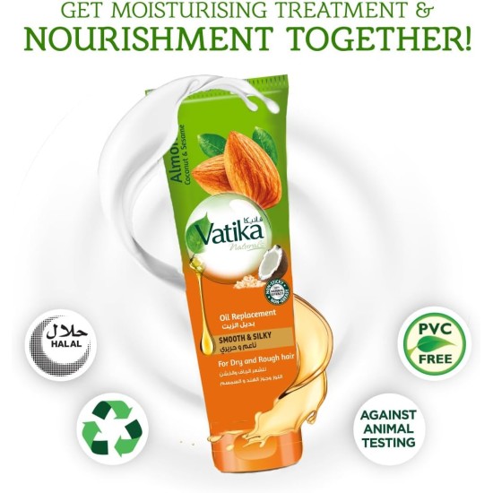 Vatika Naturals Smooth & Silky Oil Replacement 200 ml | Almond, Coconut & Sesame | For Dry & Rough Hair | Non-Sticky & Non-Greasy Vatika Naturals Smooth & Silky Oil Replacement 200 ml | Almond, Coconut & Sesame | For Dry & Rough Hair | Non-Sticky & Non-Greasy