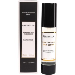Babebella Cosmetics Radiance and Revive Hair Serum with Keratin, Biotin, Argan Oil & Caffeine, Strengthening & Nourishing Treatment for Thicker, Fuller Hair, Anti-Frizz & Heat Protection, 50ml