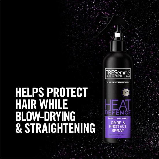 Tresemme Care and Protect UK's No. 1 Heat Defence Brand** Heat Defence Spray Heat Protection Up to 230°C* 300 ml (Pack of 1) Tresemme Care and Protect UK's No. 1 Heat Defence Brand** Heat Defence Spray Heat Protection Up to 230°C* 300 ml (Pack of 1)