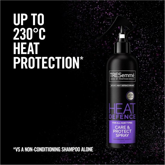Tresemme Care and Protect UK's No. 1 Heat Defence Brand** Heat Defence Spray Heat Protection Up to 230°C* 300 ml (Pack of 1) Tresemme Care and Protect UK's No. 1 Heat Defence Brand** Heat Defence Spray Heat Protection Up to 230°C* 300 ml (Pack of 1)