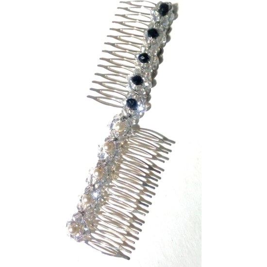 2 Pieces Hair Comb Hair Clip Hair Accessories Pearl Crystal Clear Shiny Hair Accessories for Bride and Her Friend