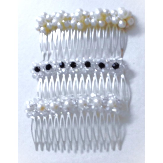 2 Pieces Hair Comb Hair Clip Hair Accessories Pearl Crystal Clear Shiny Hair Accessories for Bride and Her Friend