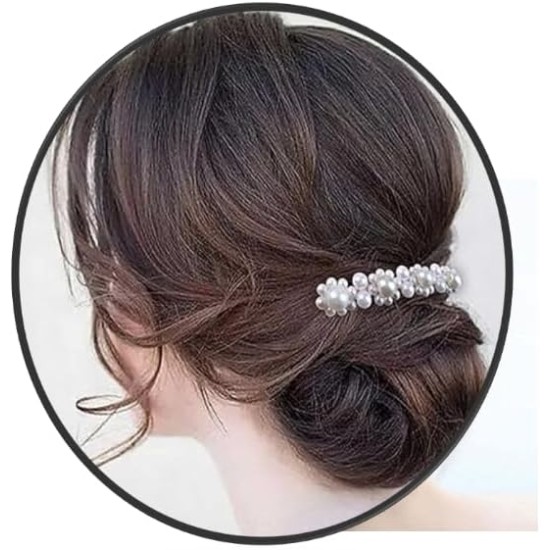 2 Pieces Hair Comb Hair Clip Hair Accessories Pearl Crystal Clear Shiny Hair Accessories for Bride and Her Friend