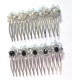 2 Pieces Hair Comb Hair Clip Hair Accessories Pearl Crystal Clear Shiny Hair Accessories for Bride and Her Friend