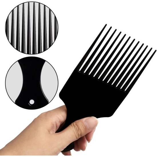 6 pcs Afro Comb, Plastic Smooth Hair Pick Comb Wide Tooth Detangling Hair Comb for Natural Curly Hair Style (6 Color)