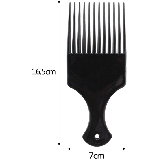 Afro Hair Comb, Hair Pick Comb Have Standard Spacing, Suitable for Curly Hair or African Hairstyle, 2Pcs Blue and Black