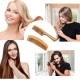 Hair Comb Wooden Salon Hairdressing Comb Curved Comb Fine Tooth Comb Set Moustache Grooming Brushes for Women Men and Girls 2 Pcs Light brown