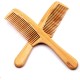 Hair Comb Wooden Salon Hairdressing Comb Curved Comb Fine Tooth Comb Set Moustache Grooming Brushes for Women Men and Girls 2 Pcs Light brown