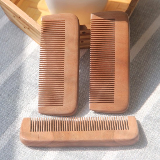 MXHAPPY Wooden Comb Natural Peach Wood Hair Comb Detangling Combs Straight comb 3 Pieces