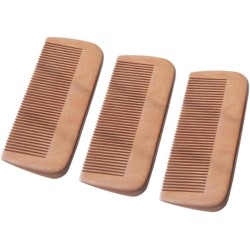 MXHAPPY Wooden Comb Natural Peach Wood Hair Comb Detangling Combs Straight comb 3 Pieces