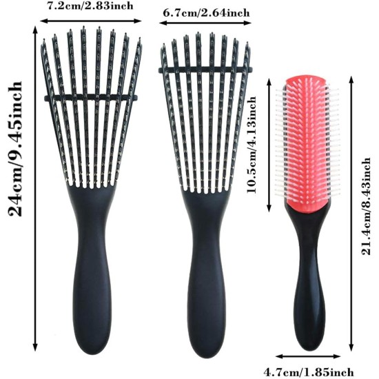 ELECDON Hair Continuous Spray Bottle Set, 9-Row Cushion Nylon Bristle Brush and Detangling Brush Water Sprayer Brush Set Hair for Hairstyling, Cleaning, Plants & Misting