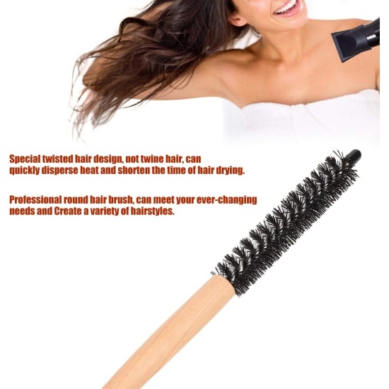 Hair Brush, Comb, Hairdressing Tool, Nylon Brush Hair Small Round for Cutting Hair Styling Long Hair(20# small wooden comb)