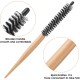 Molain 2 Pcs Mini Round Hair Brush Small Round Comb Salon Roller Comb Hair Styling Accessories for Thin Hair, Short Hair, Bangs, Beard, Lifting, Curling, Light Brown