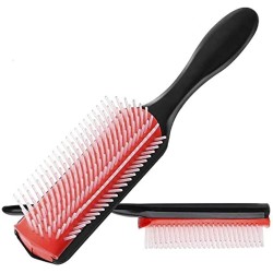 UrGod Men/women hair comb 9-row detangling hair brush rat tail comb styling hairbrush straight curly wet hair scalp massage brush