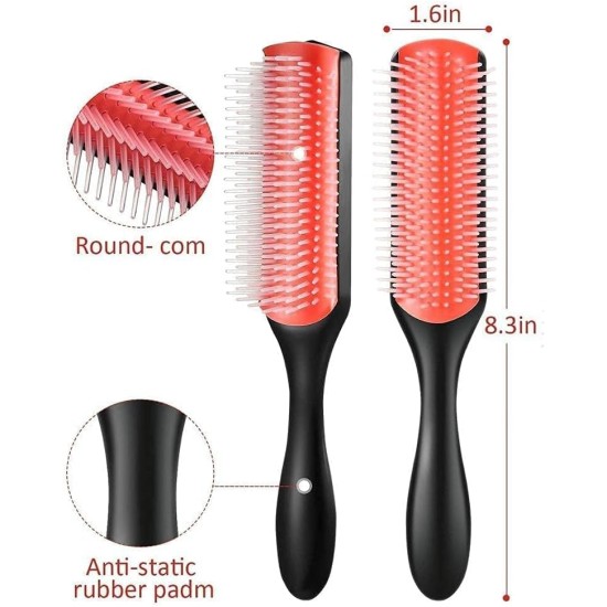 UrGod Men/women hair comb 9-row detangling hair brush rat tail comb styling hairbrush straight curly wet hair scalp massage brush UrGod Men/women hair comb 9-row detangling hair brush rat tail comb styling hairbrush straight curly wet hair scalp massage brush