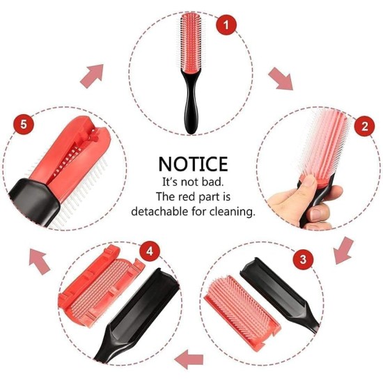 UrGod Men/women hair comb 9-row detangling hair brush rat tail comb styling hairbrush straight curly wet hair scalp massage brush UrGod Men/women hair comb 9-row detangling hair brush rat tail comb styling hairbrush straight curly wet hair scalp massage brush