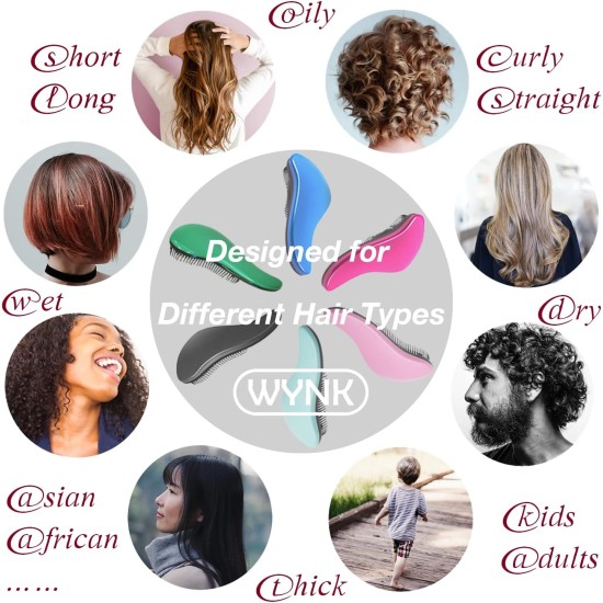 WYNK Detangler Brush - 2-Piece Value Set - Wet Detangling Hair Brush,Professional No Pain Detangler for Women,Men,Kids (2 Pack, Green&Pink) WYNK Detangler Brush - 2-Piece Value Set - Wet Detangling Hair Brush,Professional No Pain Detangler for Women,Men,Kids (2 Pack, Green&Pink)