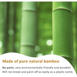 YUC Paddle brush, hair brush, Made of pure natural bamboo, no paint coating, massage the scalp while combing hair to promote blood circulation, prevent static electricity (1pcs)