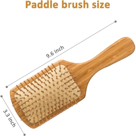YUC Paddle brush, hair brush, Made of pure natural bamboo, no paint coating, massage the scalp while combing hair to promote blood circulation, prevent static electricity (1pcs) YUC Paddle brush, hair brush, Made of pure natural bamboo, no paint coating, massage the scalp while combing hair to promote blood circulation, prevent static electricity (1pcs)