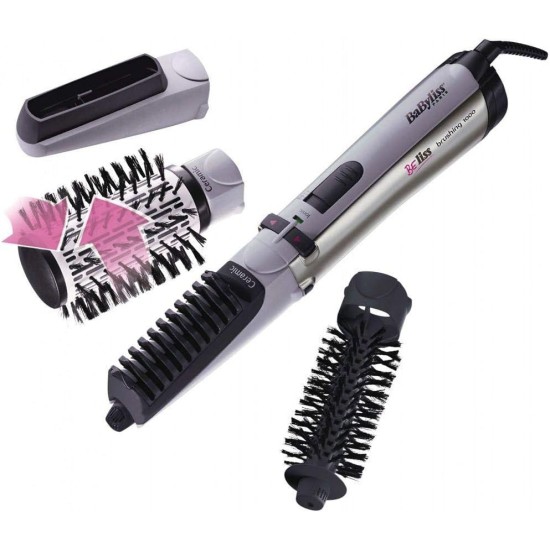 Babyliss 2735E Rotating Brush with 4 Attachments and Bag - 1000W, Ionic Babyliss 2735E Rotating Brush with 4 Attachments and Bag - 1000W, Ionic