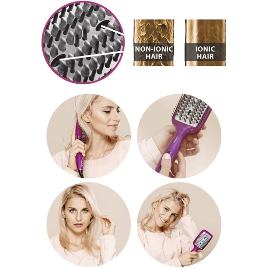 Babyliss HSB100E Heated Brush 3D Liss Brush With Ionic Technology - Purple Babyliss HSB100E Heated Brush 3D Liss Brush With Ionic Technology - Purple