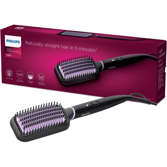 Heated straightening brush