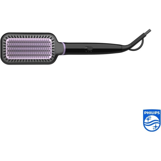 Heated straightening brush