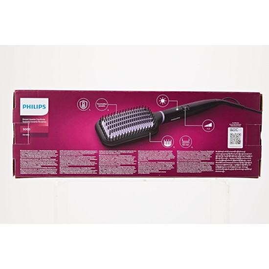 Heated straightening brush