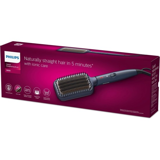 Heated straightening brush